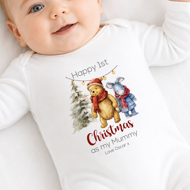 Personalised Happy 1st Christmas As My Mummy/Daddy Baby Grow, Vest or Bib