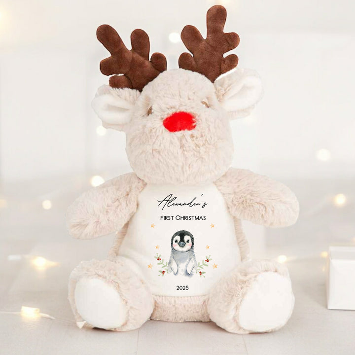Personalised First Christmas Little Penguin Teddy