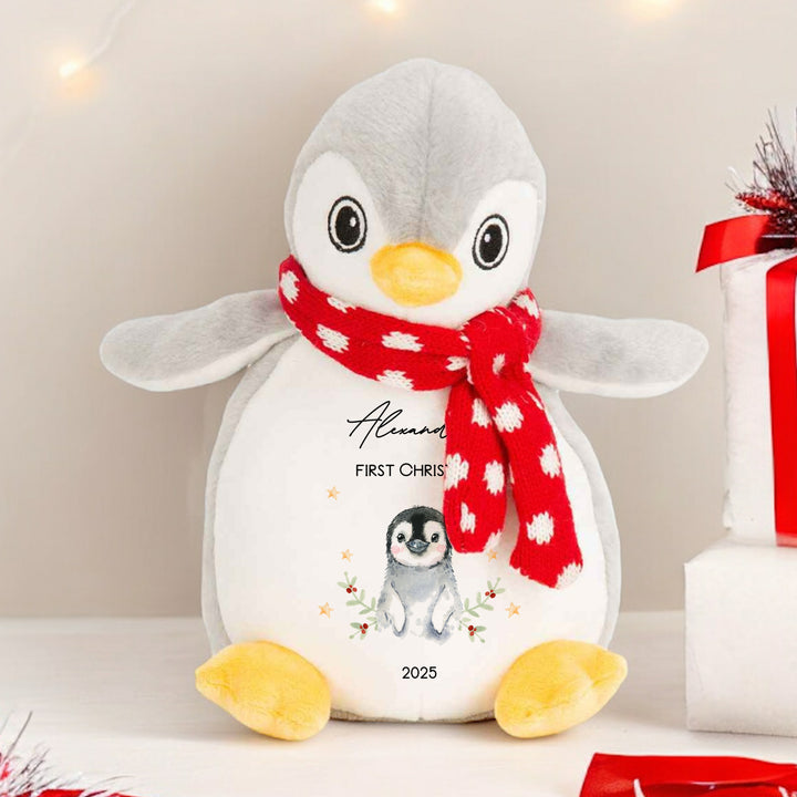 Personalised First Christmas Little Penguin Teddy
