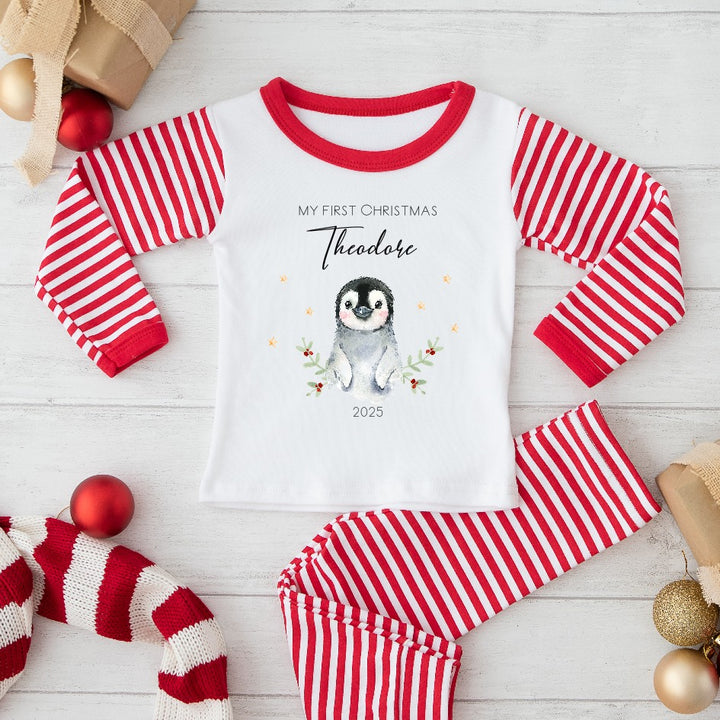 Personalised Penguin My First Christmas Pyjamas