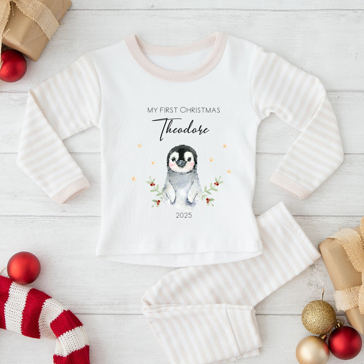 Personalised Penguin My First Christmas Pyjamas