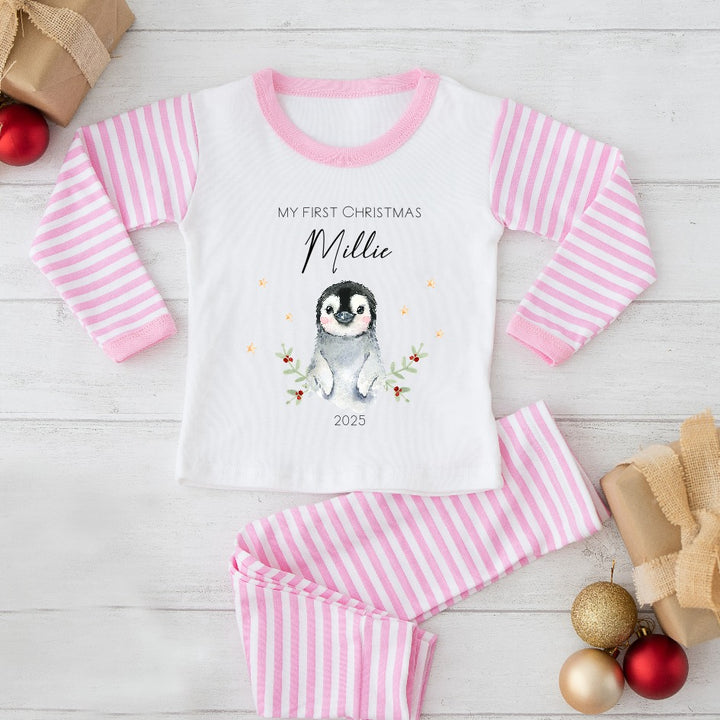 Personalised Penguin My First Christmas Pyjamas