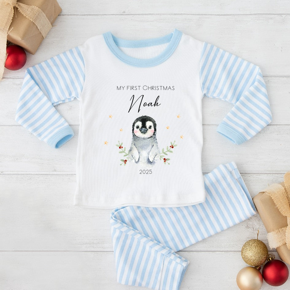 Personalised Penguin My First Christmas Pyjamas