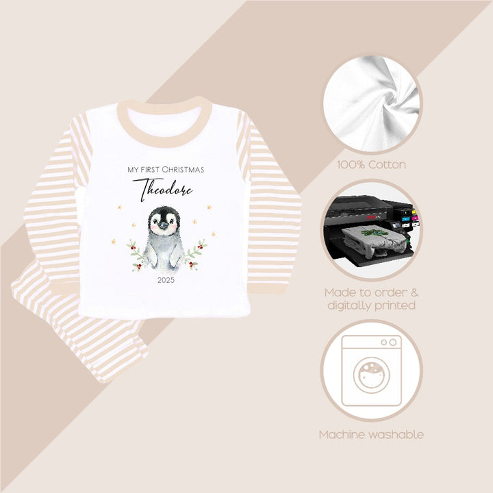 Personalised Penguin My First Christmas Pyjamas