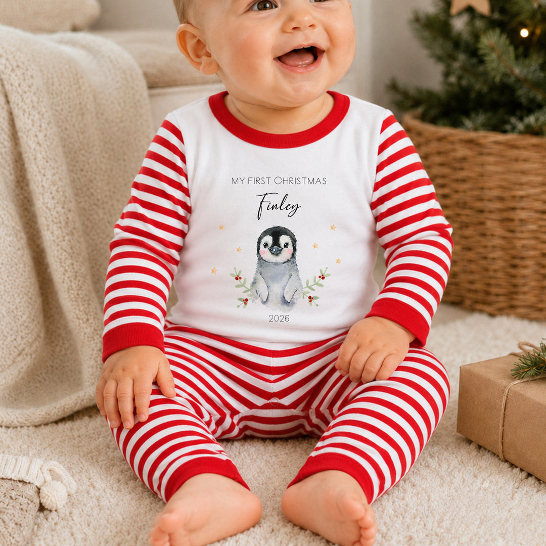 Personalised Little Penguin My First Christmas Pyjamas