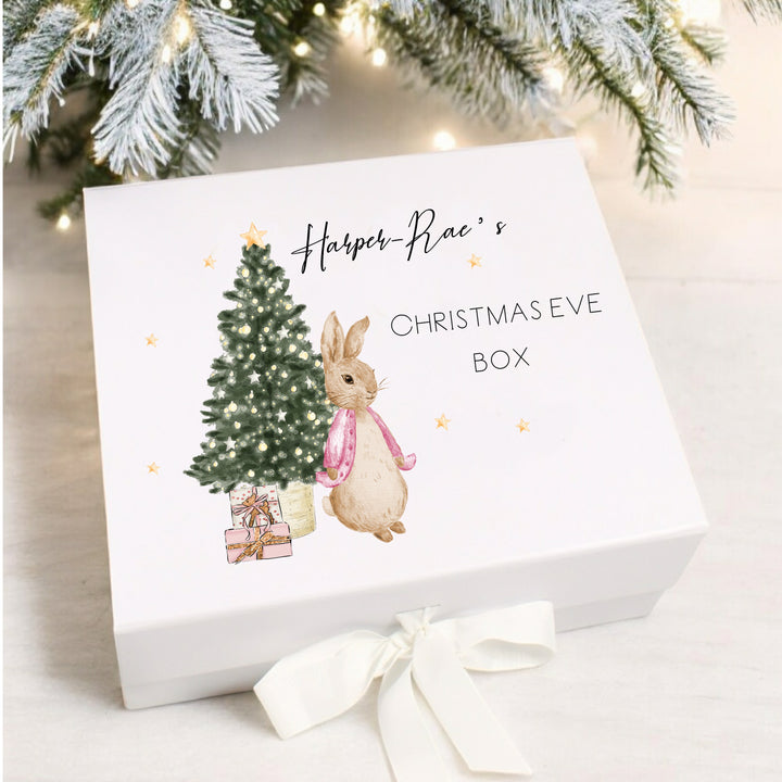 Personalised First Christmas Pink Rabbit Clothing Gift Set