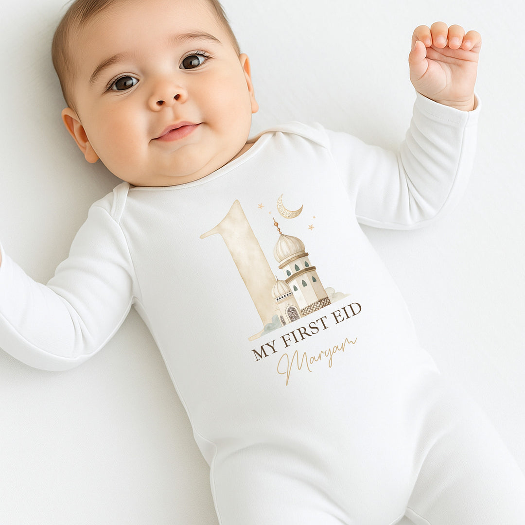 Personalised My 1st Eid Baby Grow, Vest or Bib