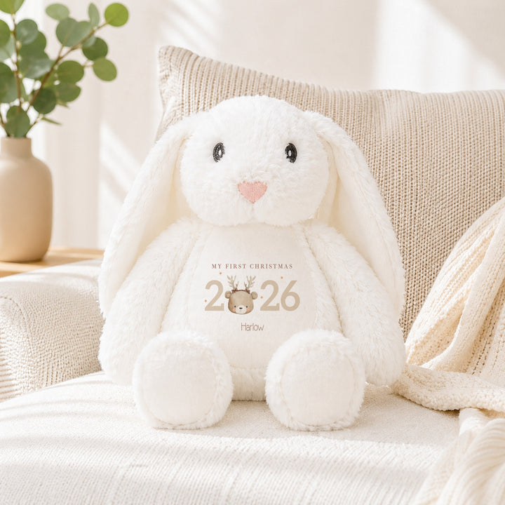 Personalised Bear Reindeer My First Christmas 2026 Soft Toy