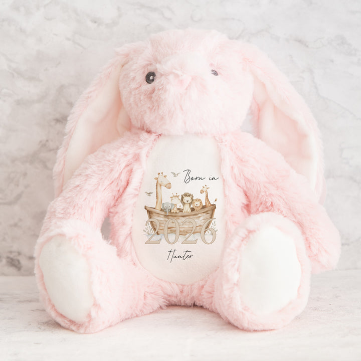 Personalised Animal Boat Born in 2026 Soft Toy