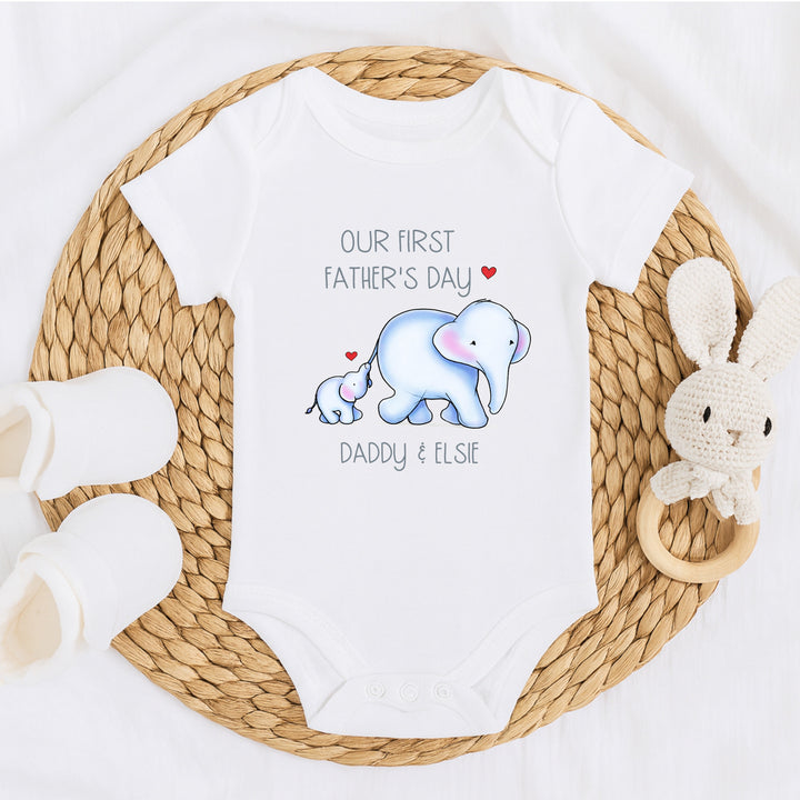 Personalised Blue Elephants Our First Father&