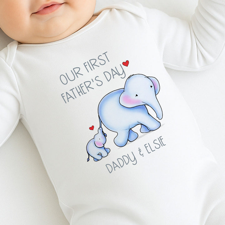 Personalised Blue Elephants Our First Father&