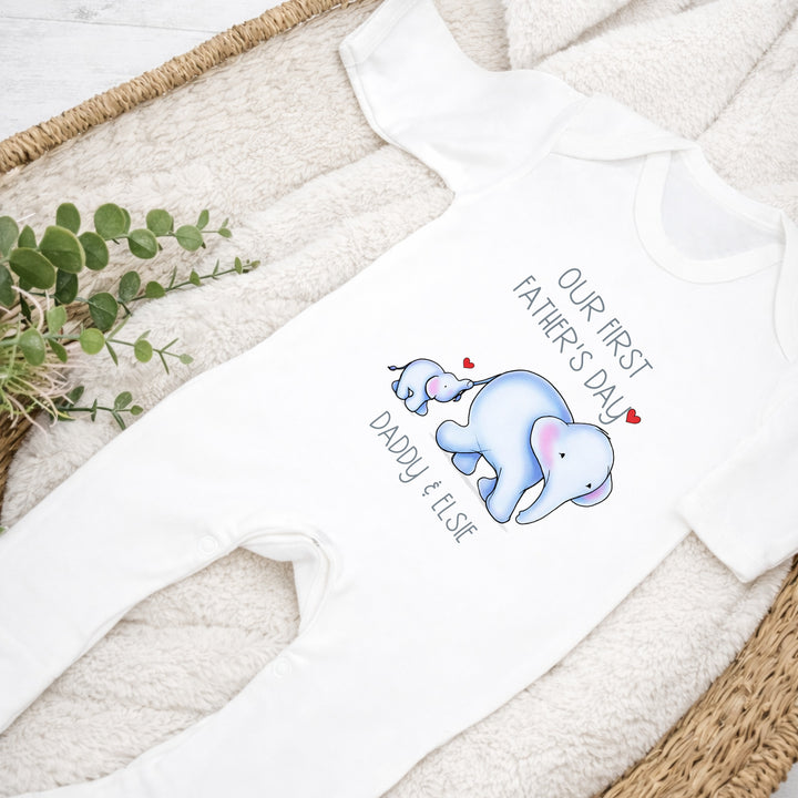 Personalised Blue Elephants Our First Father&