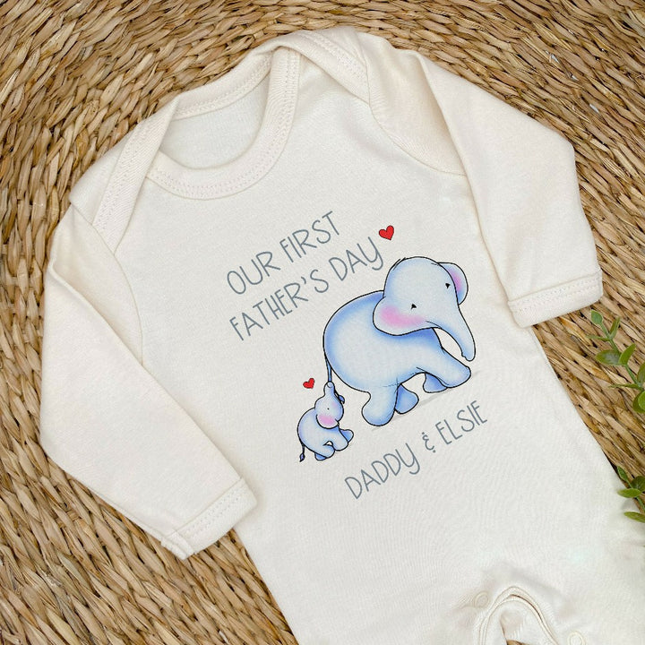 Personalised Blue Elephants Our First Father&