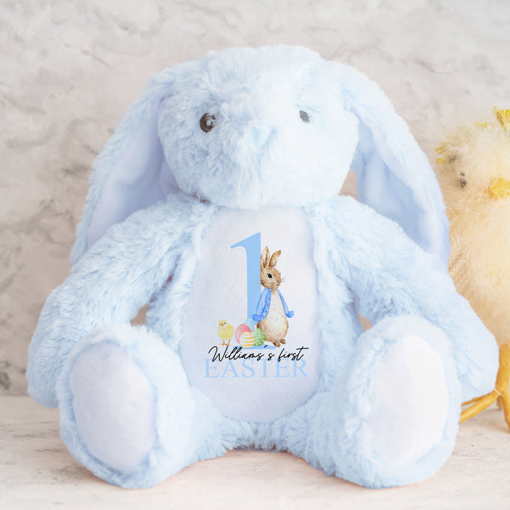 Personalised Blue Rabbit Egg My First Easter Teddy