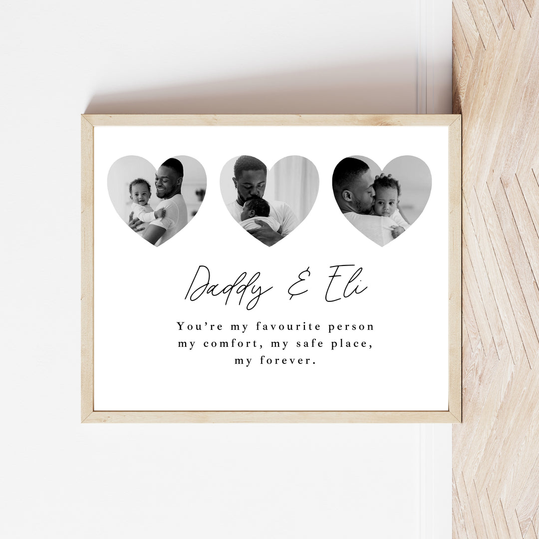 Personalised Photo Hearts Daddy You're My Favourite Poster