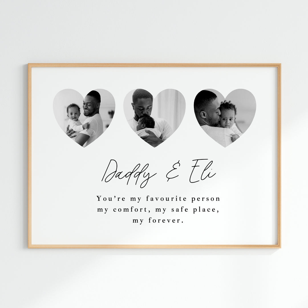 Personalised Photo Hearts Daddy You're My Favourite Poster