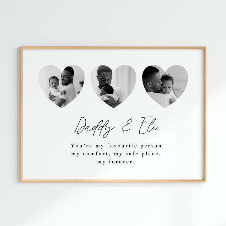 Personalised Photo Hearts Daddy You're My Favourite Poster