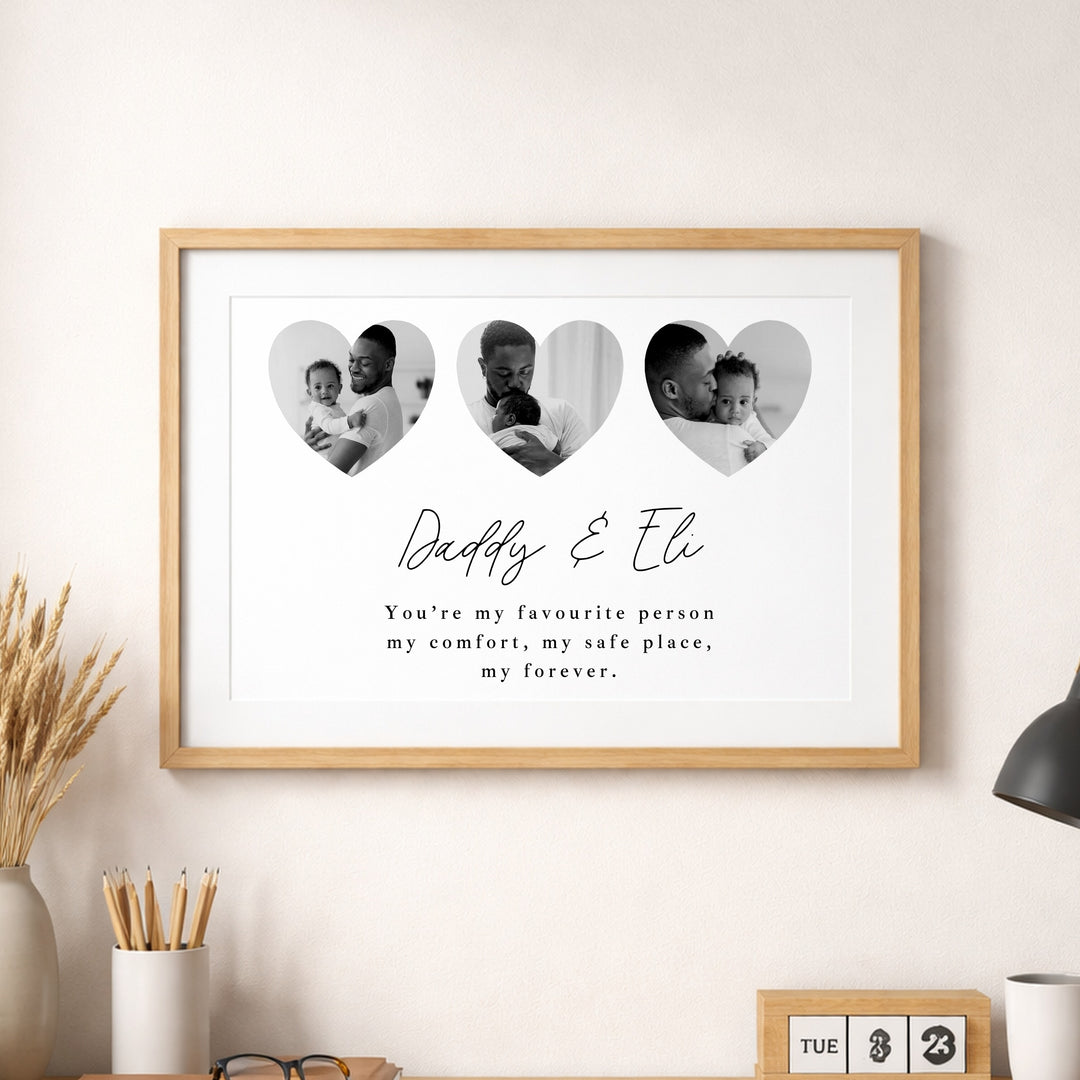 Personalised Photo Hearts Daddy You're My Favourite Poster