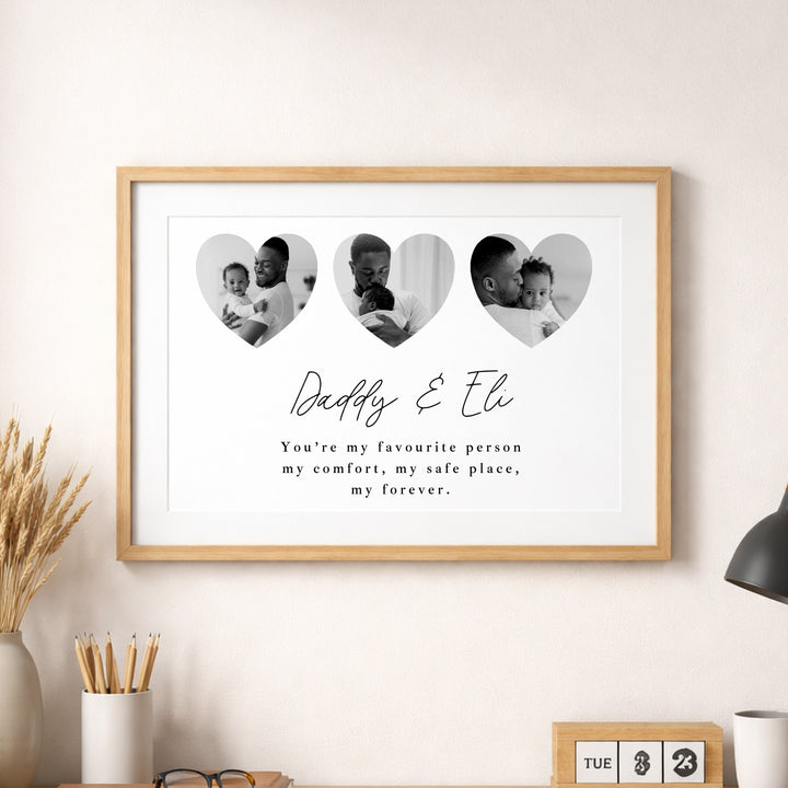 Personalised Photo Hearts Daddy You're My Favourite Poster
