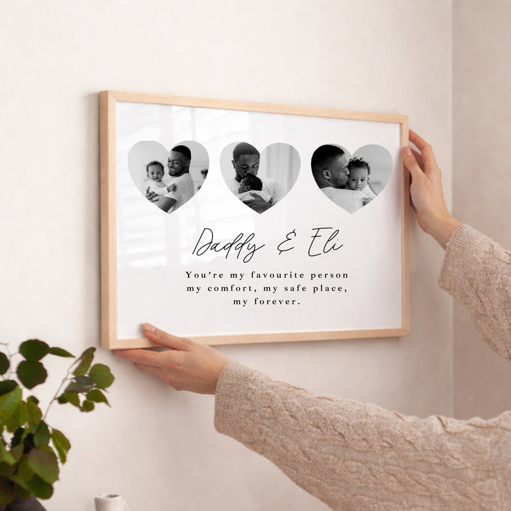 Personalised Photo Hearts Daddy You're My Favourite Poster