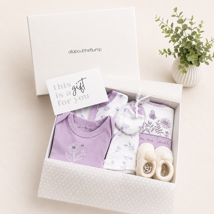 Girls Purple Butterfly Baby Hamper