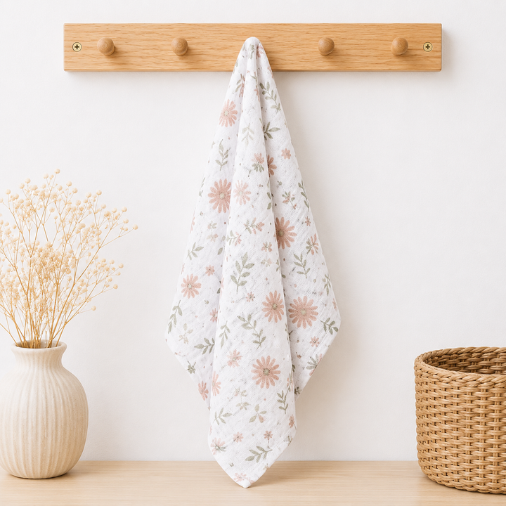 Organis Floral Baby Muslin Cloth