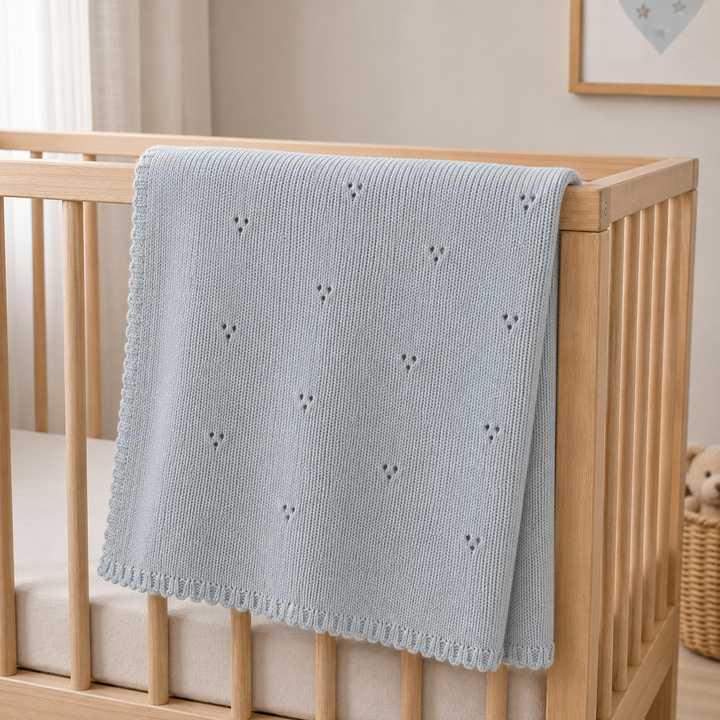 Personalised Embroidered Knitted Baby Blanket