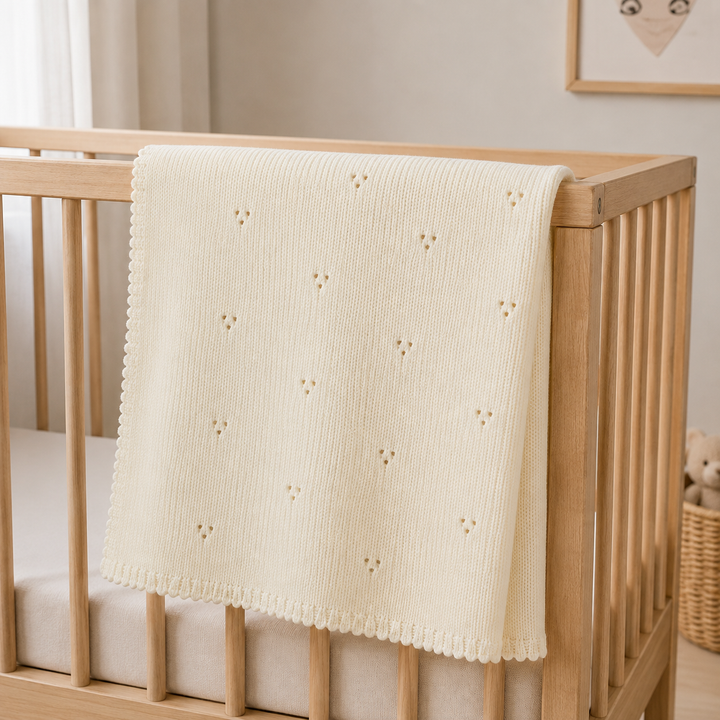 Personalised Embroidered Knitted Baby Blanket