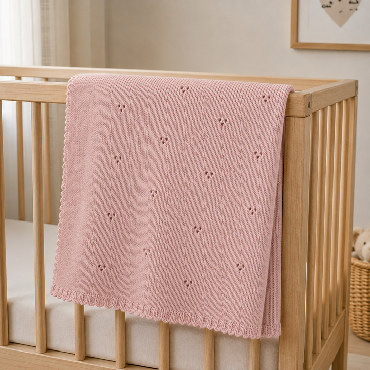Personalised Embroidered Knitted Baby Blanket