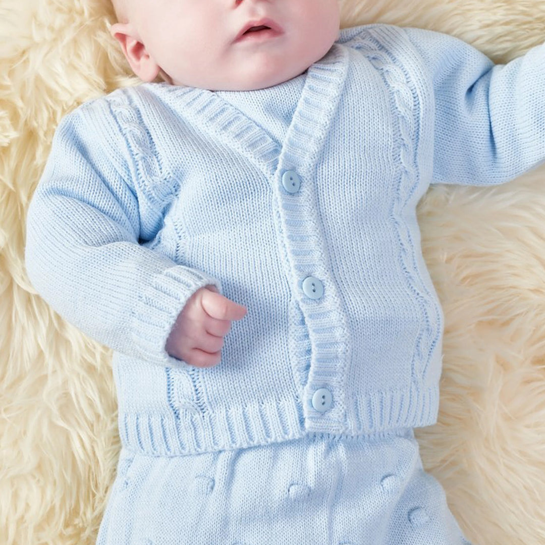 Baby Boys Knitted Cardigan Sky Blue