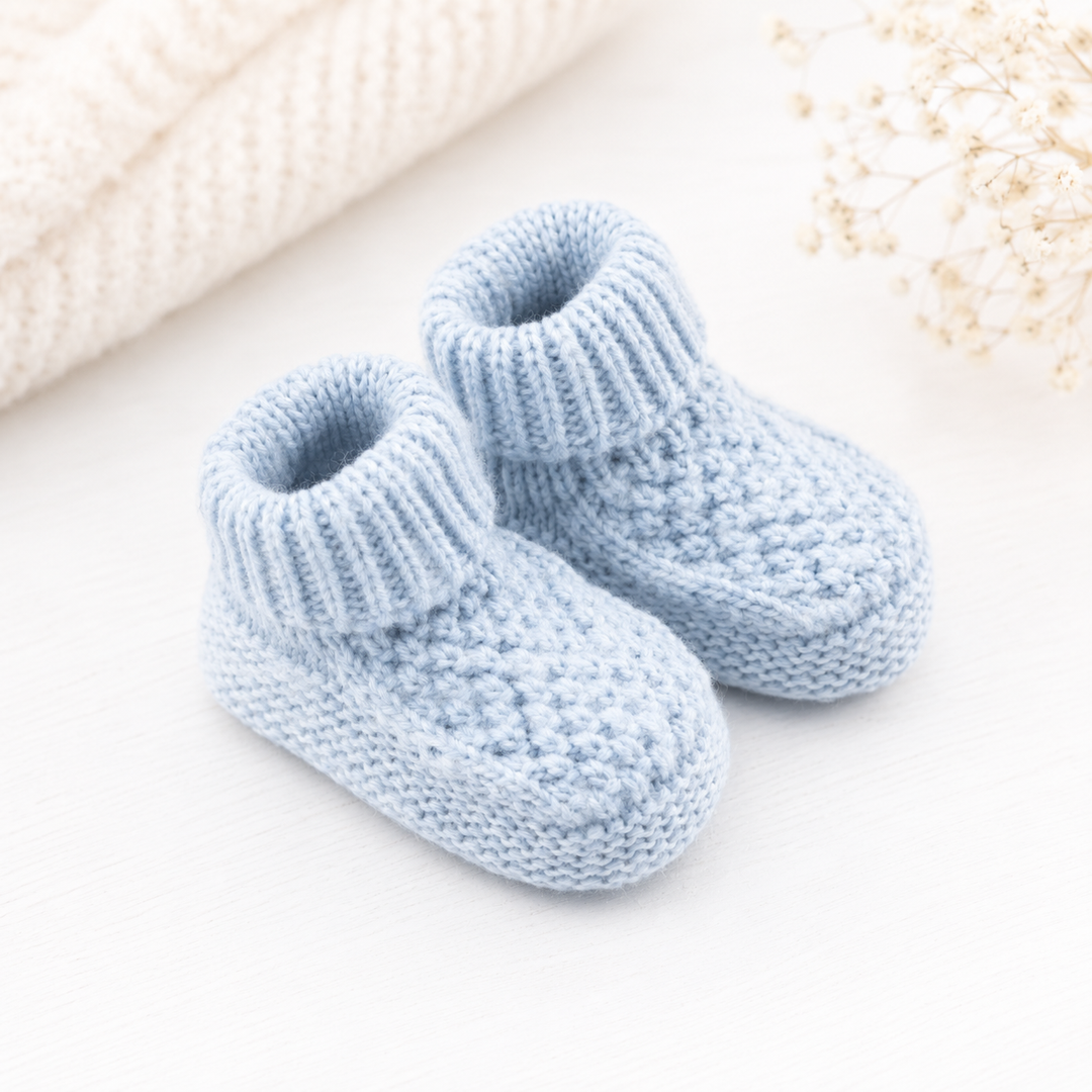 Blue Knited Baby Booties