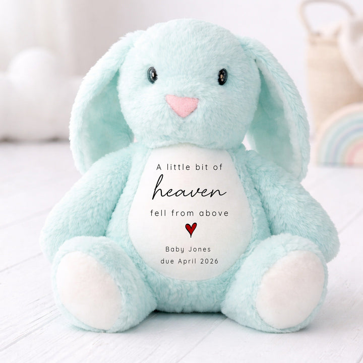 Personalised A Bit of Heaven Baby Announcement Rabbit