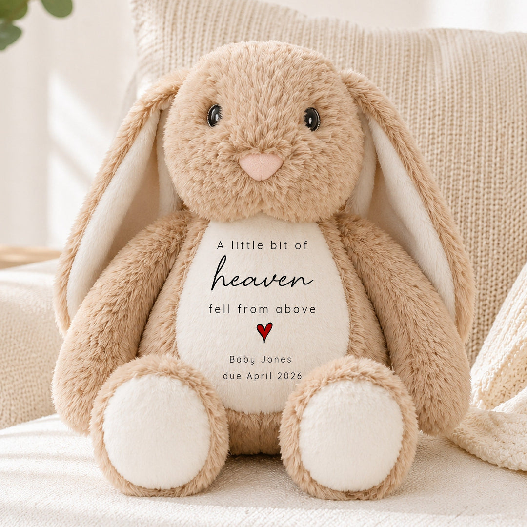 Personalised A Bit of Heaven Baby Announcement Rabbit