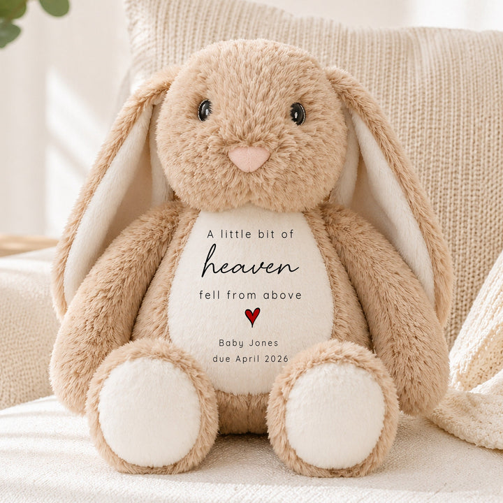 Personalised A Bit of Heaven Baby Announcement Rabbit