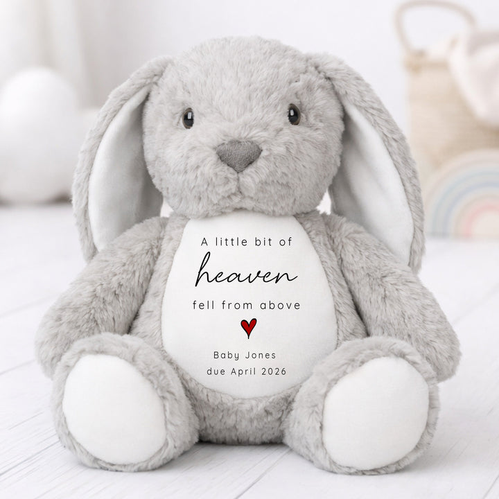 Personalised A Bit of Heaven Baby Announcement Rabbit