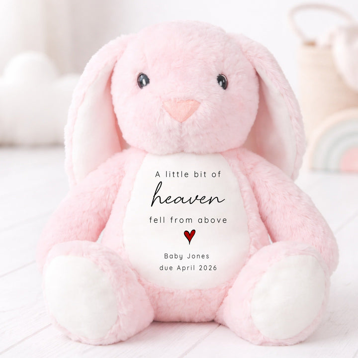 Personalised A Bit of Heaven Baby Announcement Rabbit
