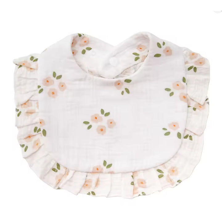 Pink Floral Baby Bib
