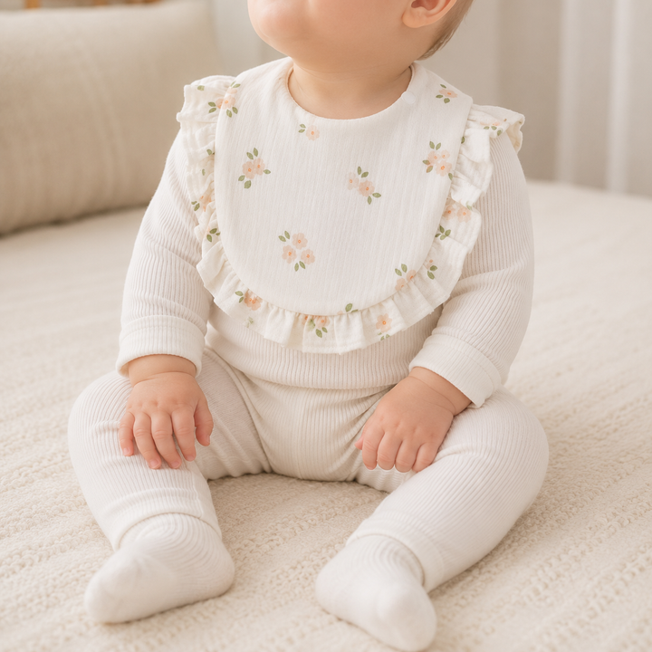 Pink Floral Baby Bib