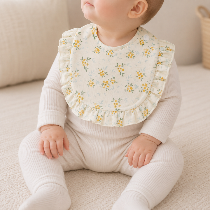Yellow Floral Baby Bib