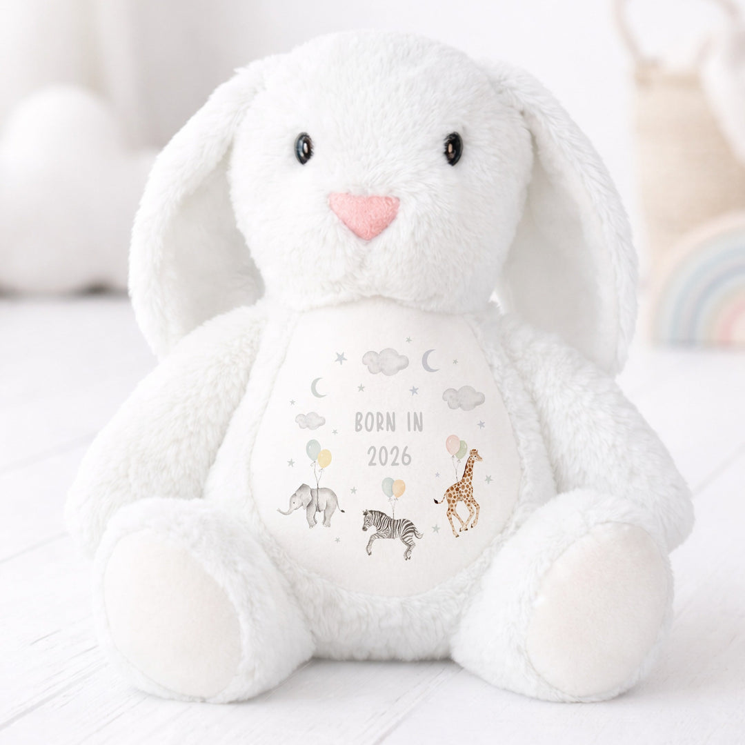Beige Animal Wreath Born in 2026 Rabbit