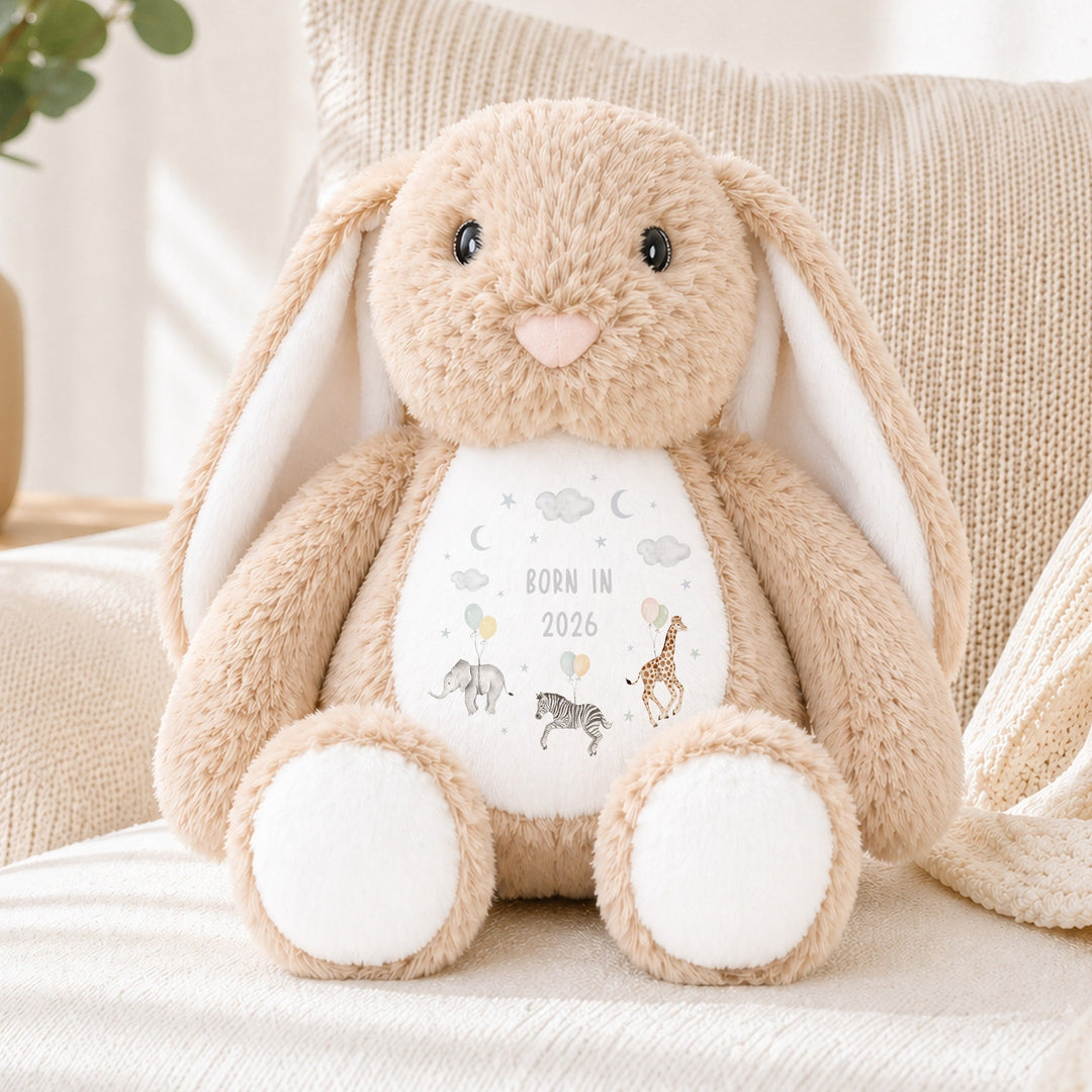 Beige Animal Wreath Born in 2026 Rabbit