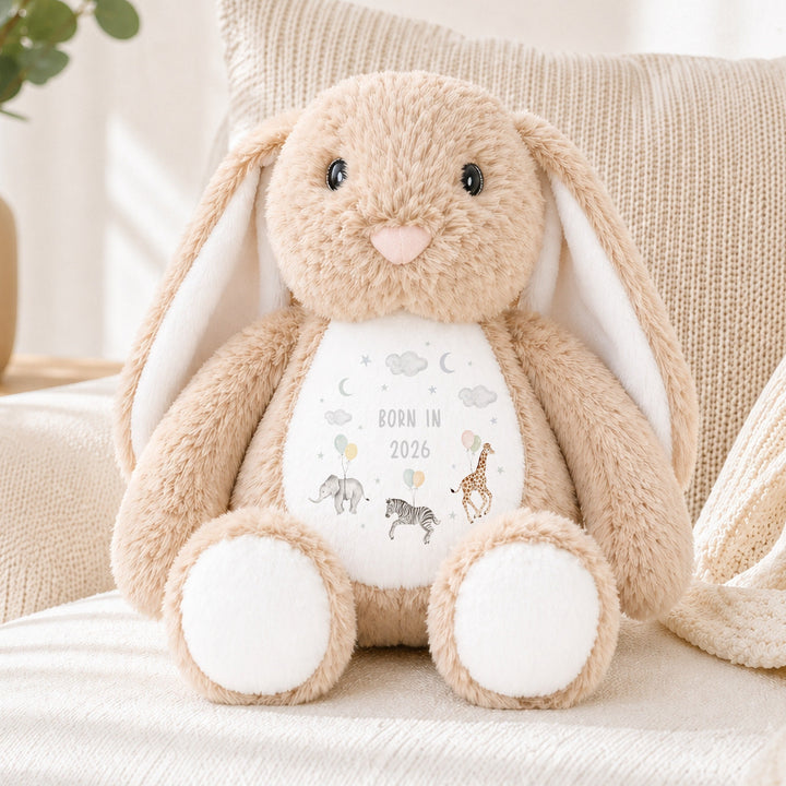 Beige Animal Wreath Born in 2026 Rabbit
