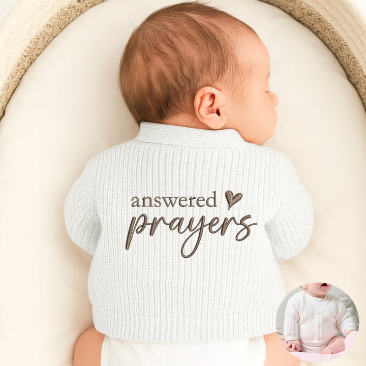 Embroidered Answered Prayers Knitted Cardigan