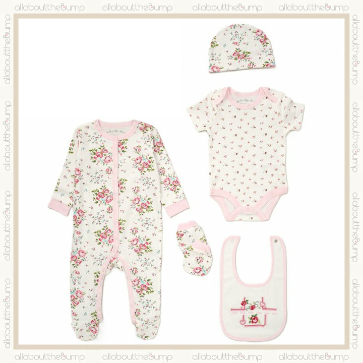 Girls Pink Floral Cream Luxury Hamper Gift Set