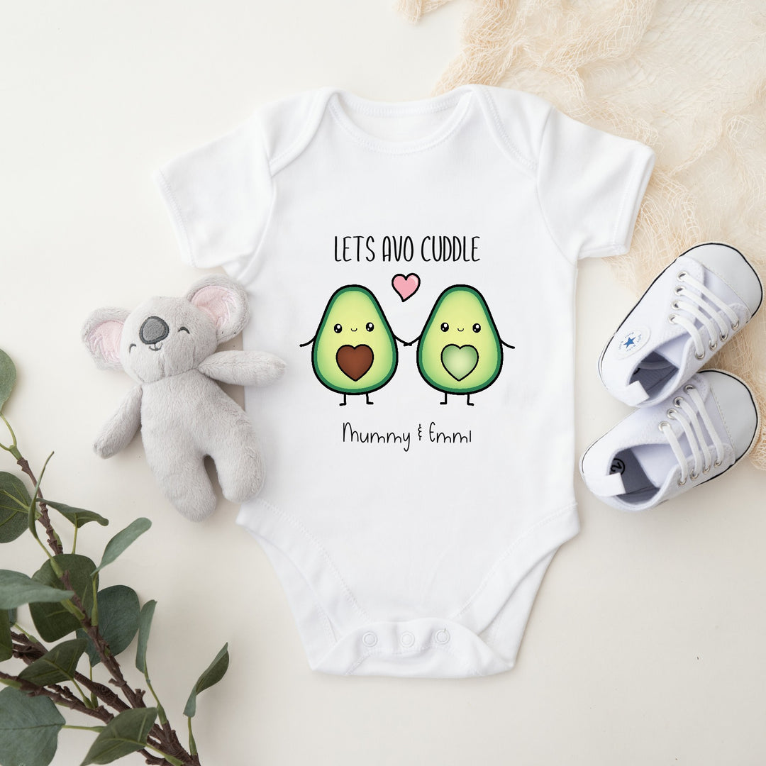 Personalised Lets Avo Cuddle Valentines Babygrow/Vest