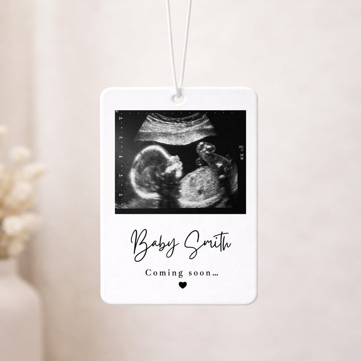 Personalised Baby Scan Coming Soon Car Airfreshener