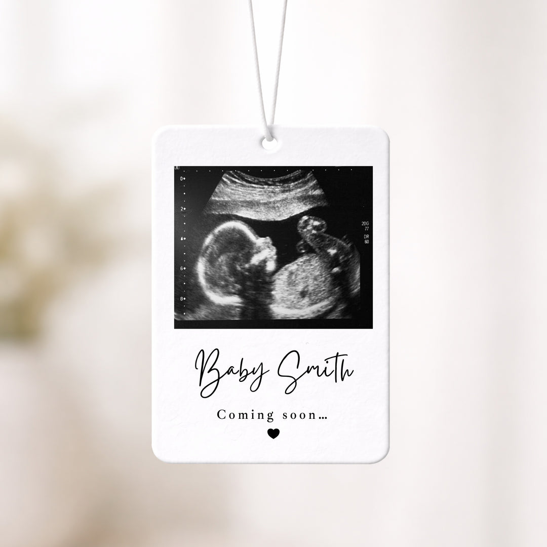 Personalised Baby Scan Coming Soon Car Airfreshener