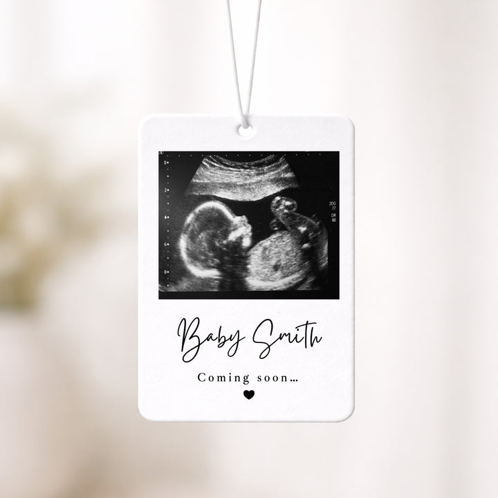 Personalised Baby Scan Coming Soon Car Airfreshener