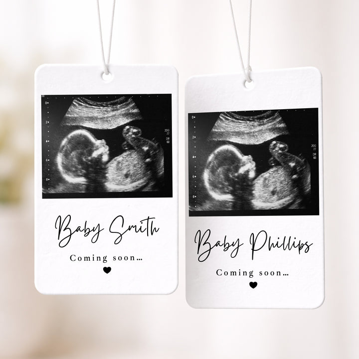 Personalised Baby Scan Coming Soon Car Airfreshener