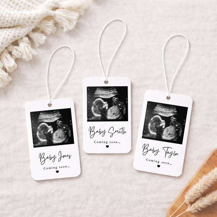 Personalised Baby Scan Coming Soon Car Airfreshener